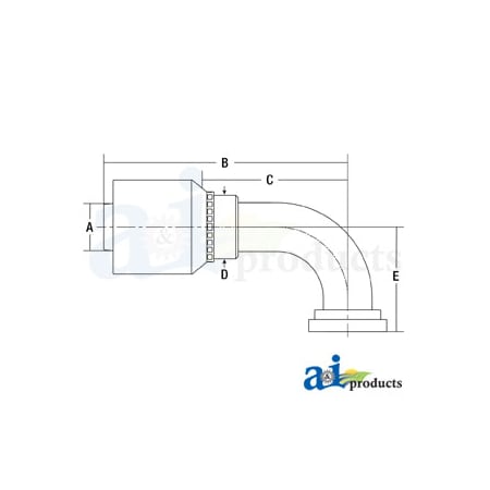 A & I Products HW-C61 Code 61 Flange Head - 90 Degree Elbow 8 x4 x3 A-C6190-20-20-W